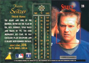 1996 Select #28 Kevin Seitzer Back