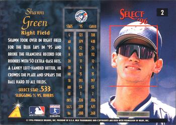 1996 Select #2 Shawn Green Back