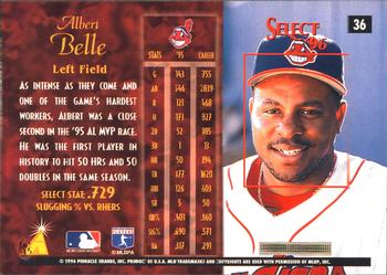 1996 Select #36 Albert Belle Back