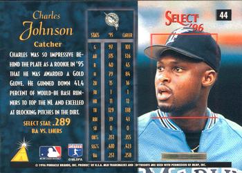 1996 Select #44 Charles Johnson Back