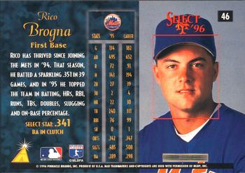 1996 Select #46 Rico Brogna Back