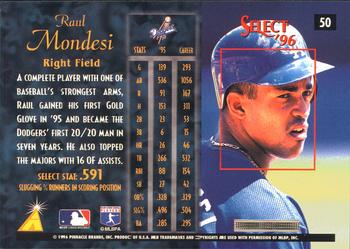1996 Select #50 Raul Mondesi Back