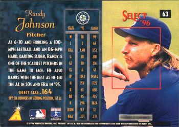 1996 Select #63 Randy Johnson Back