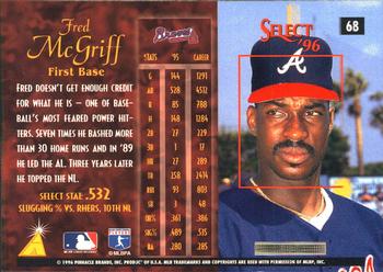 1996 Select #68 Fred McGriff Back