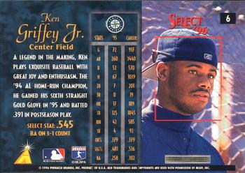 1996 Select #6 Ken Griffey Jr. Back