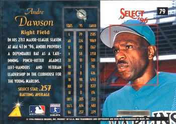 1996 Select #79 Andre Dawson Back