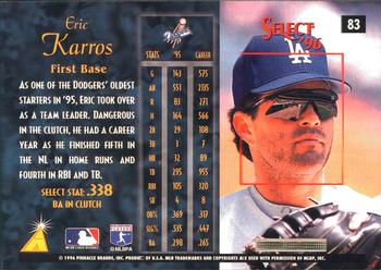 1996 Select #83 Eric Karros Back