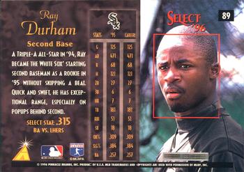 1996 Select #89 Ray Durham Back