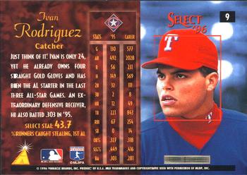 1996 Select #9 Ivan Rodriguez Back