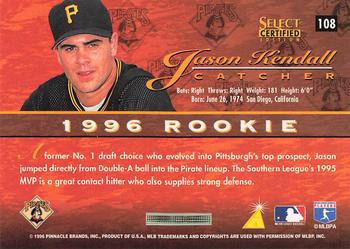 1996 Select Certified #108 Jason Kendall Back