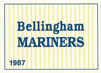 1987 Bellingham Mariners #NNO Title Card Front