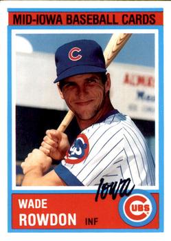 1987 Iowa Cubs #19 Wade Rowdon Front