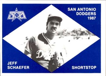 1987 San Antonio Dodgers #1 Jeff Schaefer Front