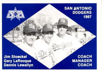 1987 San Antonio Dodgers #3 Jim Stoeckel / Gary LaRocque / Dennis Lewallyn Front