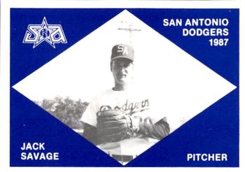 1987 San Antonio Dodgers #22 Jack Savage Front