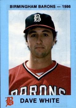 1986 Birmingham Barons #4 Dave White Front