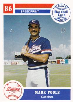 1986 Tulsa Drillers #1 Mark Poole Front