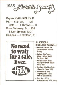 1985 Hills Nashville Sounds #NNO Bryan Kelly Back