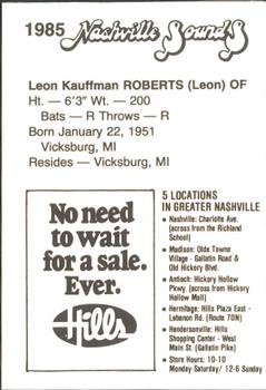 1985 Hills Nashville Sounds #NNO Leon Roberts Back