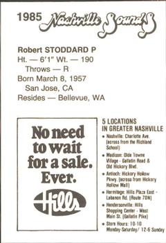 1985 Hills Nashville Sounds #NNO Robert Stoddard Back