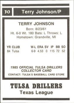1985 Tulsa Drillers #NNO Terry Johnson Back