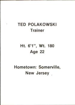 1984 Idaho Falls A's #21 Ted Polakowski Back