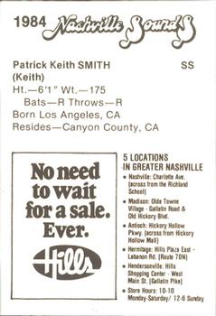 1984 Hills Nashville Sounds #NNO Keith Smith Back