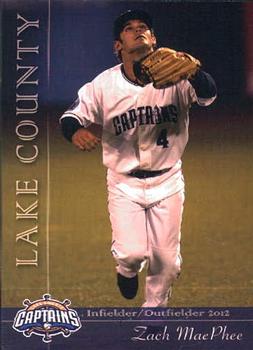2012 Grandstand Lake County Captains #15 Zach MacPhee Front