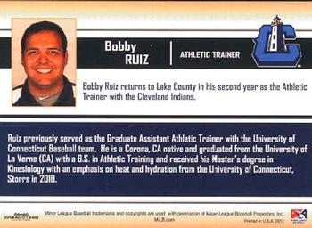 2012 Grandstand Lake County Captains #22 Bobby Ruiz Back