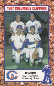 1987 Columbus Clippers Police #25 Coaches - Clete Boyer / Champ Summers / Jerry McNertney / Ken Rowe Front