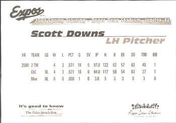 2001 Palm Beach Post Montreal Expos #7 Scott Downs Back