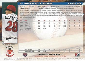 2007 Choice International League All-Stars #08 Bryan Bullington Back