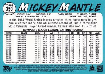 2012 Topps - Factory Set Bonus: Mickey Mantle Gold Chrome #350 Mickey Mantle Back