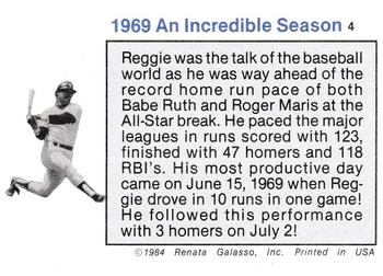1984 Galasso Reggie Jackson #4 Reggie Jackson Back