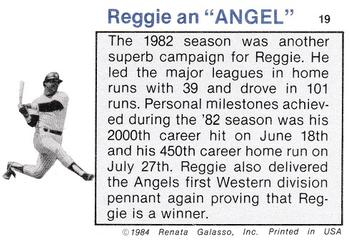 1984 Galasso Reggie Jackson #19 Reggie Jackson Back