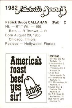 1982 Nashville Sounds #NNO Pat Callahan Back