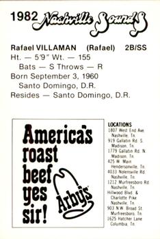 1982 Nashville Sounds #NNO Rafael Villaman Back