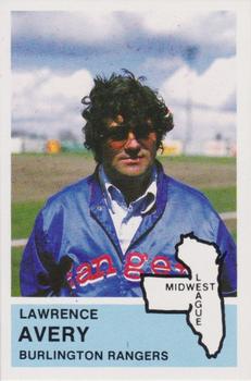 1982 Fritsch Burlington Rangers #2B Lawrence Avery Front