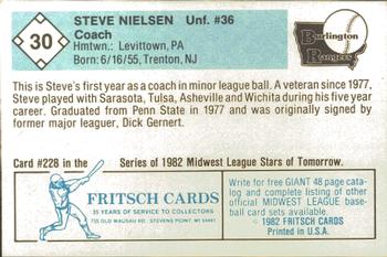 1982 Fritsch Burlington Rangers #30 Steve Nielsen Back