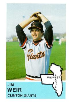 1982 Fritsch Clinton Giants #29 Jim Weir Front