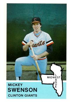 1982 Fritsch Clinton Giants #30 Mickey Swenson Front