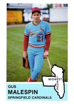 1982 Fritsch Springfield Cardinals #10 Gus Malespin Front