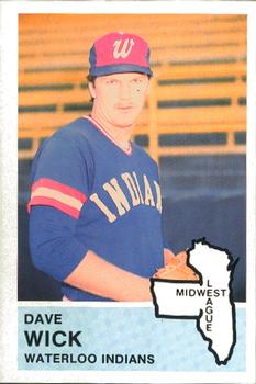 1982 Fritsch Waterloo Indians #13 Dave Wick Front