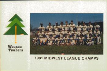 1982 Fritsch Wausau Timbers #2 1981 Midwest League Champs Front