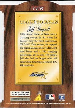 1996 Select - Claim to Fame #7 Jeff Bagwell Back