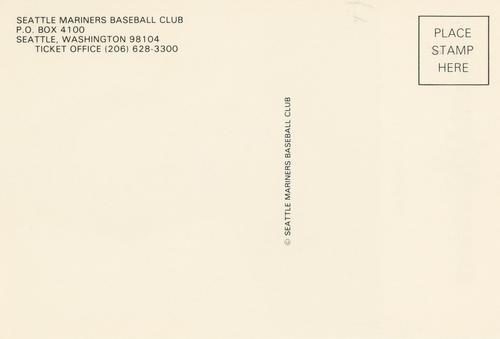 1983 Seattle Mariners Postcards #NNO Al Chambers Back