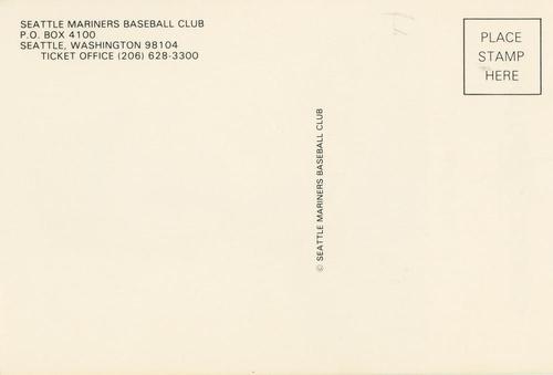1983 Seattle Mariners Postcards #NNO Bill Plummer Back