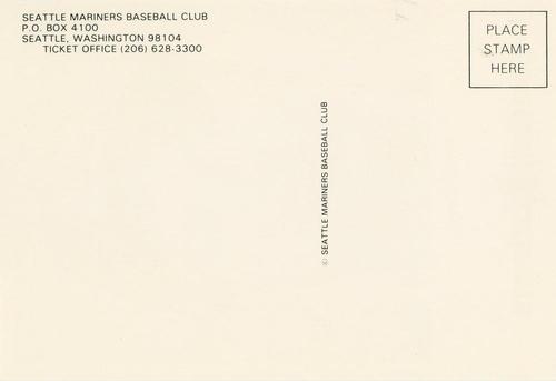 1985 Seattle Mariners Postcards #NNO Karl Best Back