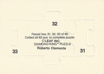 1987 Donruss - Roberto Clemente Puzzle #31-33 Roberto Clemente Back