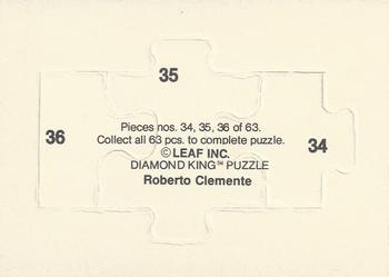 1987 Donruss - Roberto Clemente Puzzle #34-36 Roberto Clemente Back